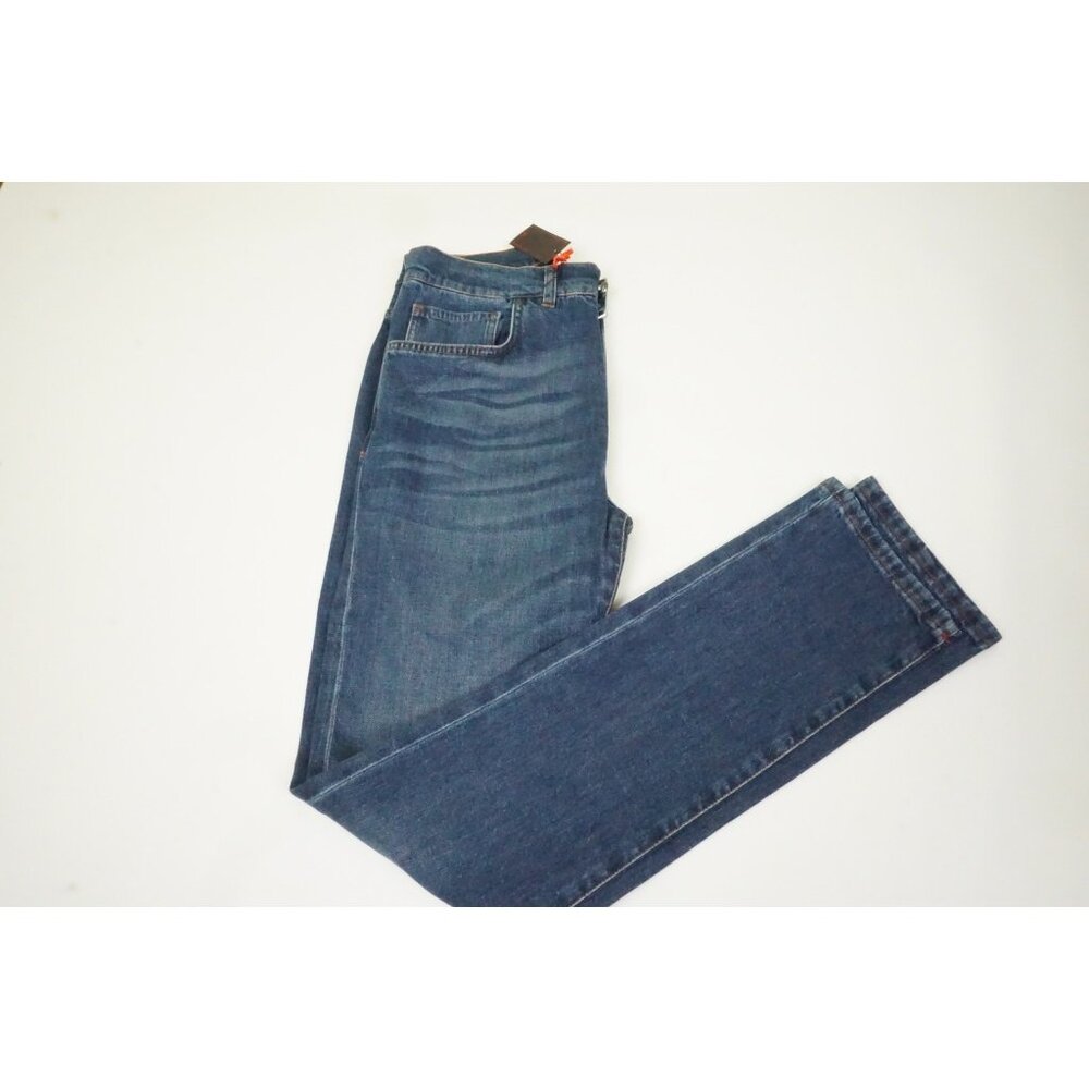 Isaia Dec Denim Cotton Blend Medium Wash Mens Blue Jans Sz 46R EU BRAND NEW